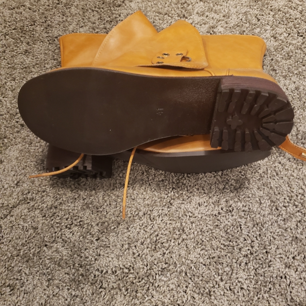Light Brown Custom Made Leather Boots Sz 41